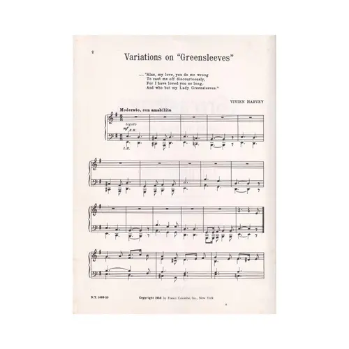 Variations on Greensleeves for piano
