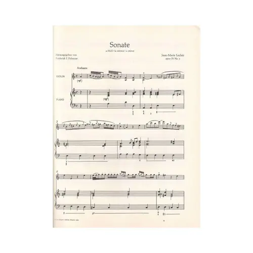 Sonate a moll fur violine und basso continuo