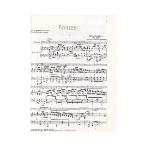 Cello-konzert g moll - edição antiga