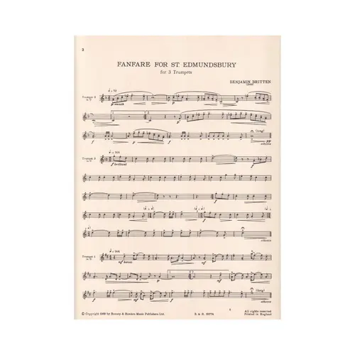 Fanfare for St. Edmundsbury for 3 trumpets