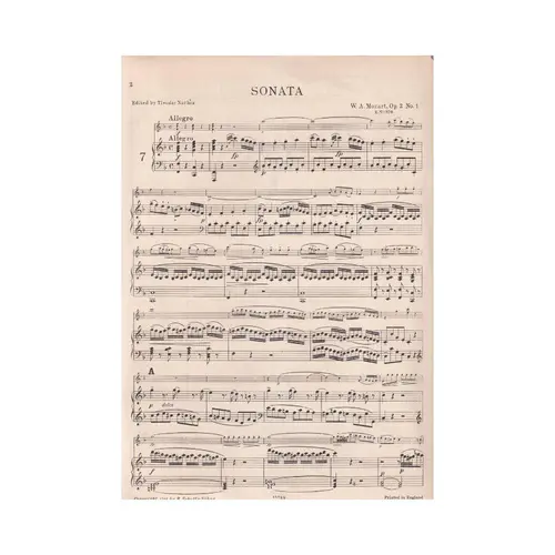 Sonata for violin & piano n. 7 F major opus 2 n.1 KV 376