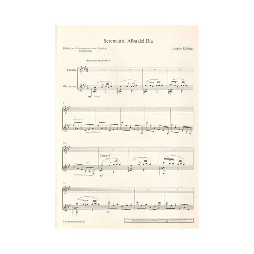 Serenata al Alba del Dia para flauta (violin) y guitarra