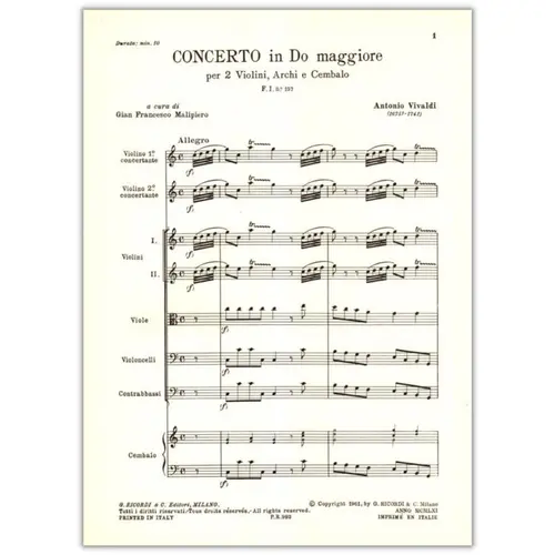 Concerto in Do Maggiore - F.1 N.157 - Tomo 342