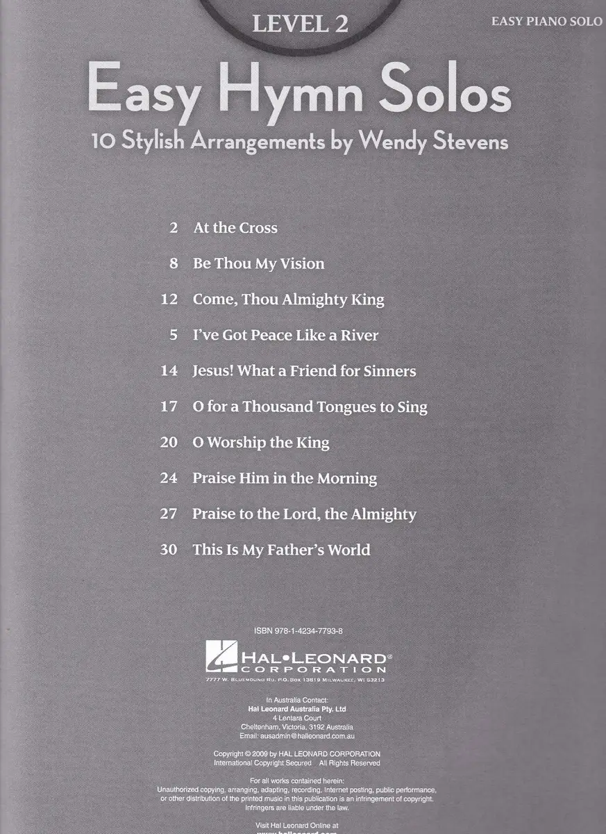 Easy Hymn Solos – level 2