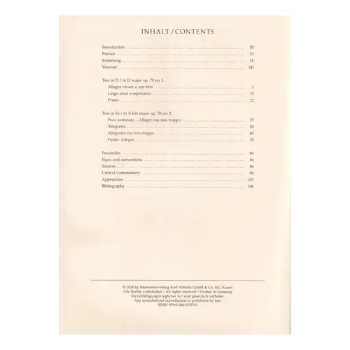 Trios fur Klavier, Violine und Violoncello op. 70