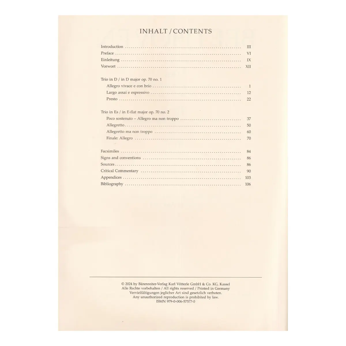 Trios fur Klavier, Violine und Violoncello op. 70