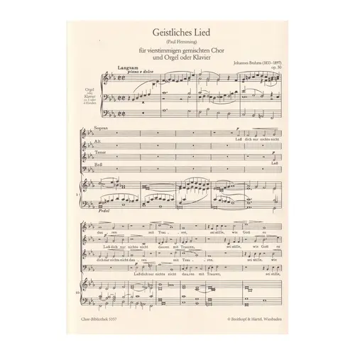 Geistliches Lied Op. 30 - choral score (kit 5 unidades)