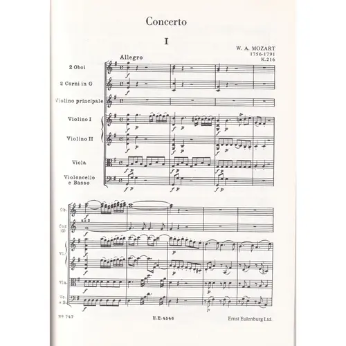 Concerto For Violin G-Dur  Kv 216
