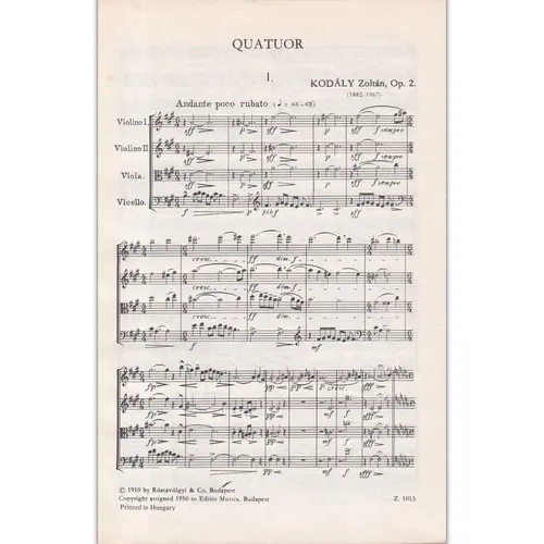I.Vonosnegyes (Quarteto De Cordas N.1)