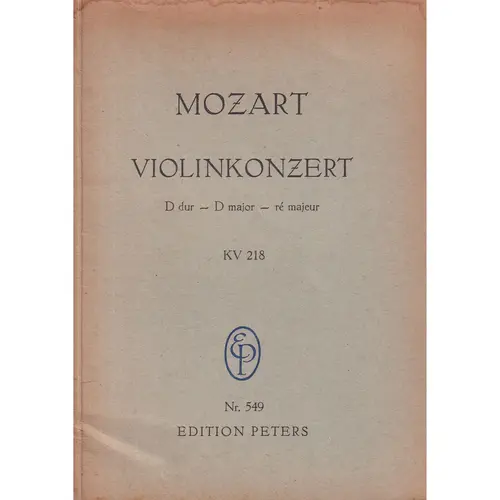 Violinconzert D Dur  Kv 218 (partitura de estudo)