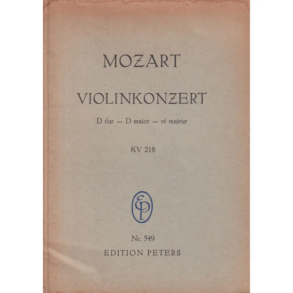 Violinconzert D Dur  Kv 218 (partitura de estudo)