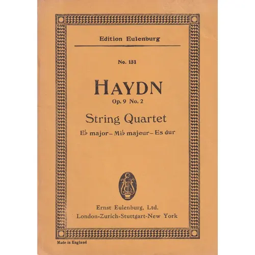 String Quartet Eb Maj.- Op.9 N.2