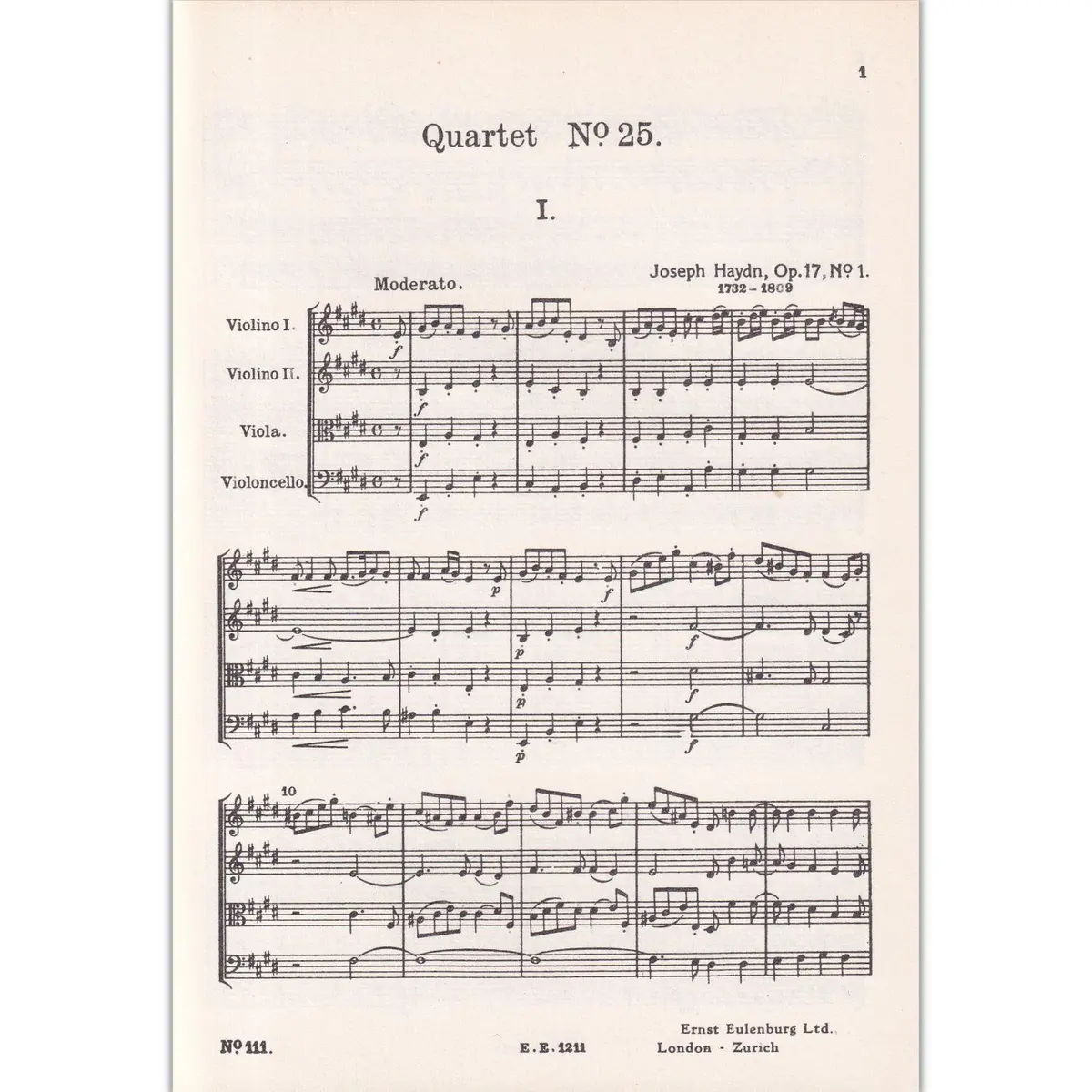 String Quartet E Maj.-Op.17 N.1