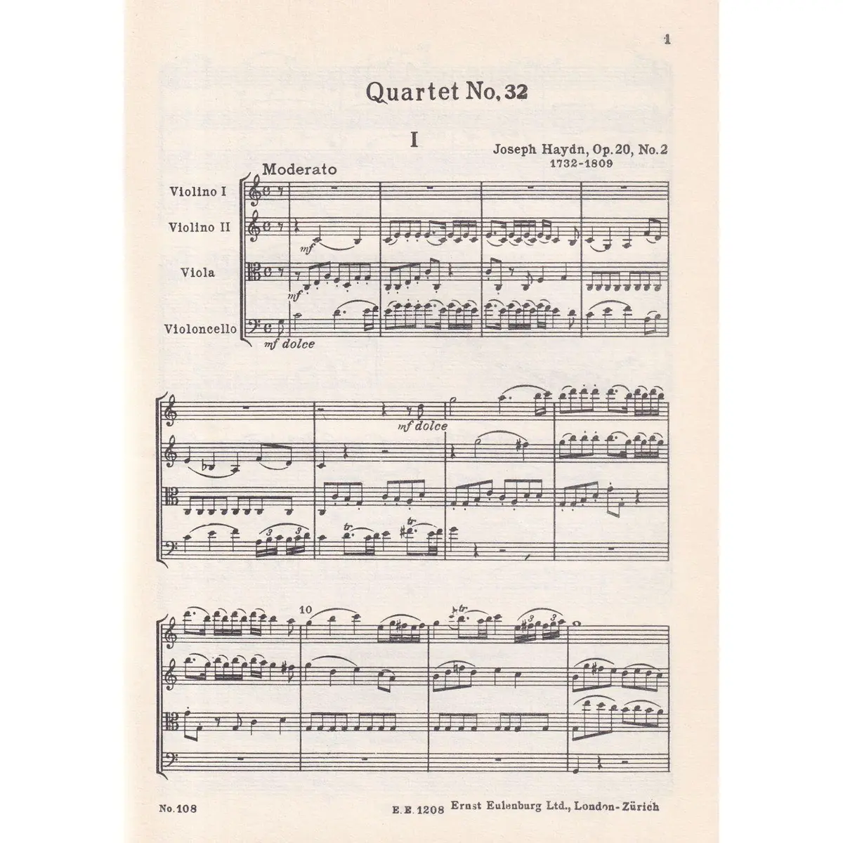 String Quartet C Major - Op.20 N.2