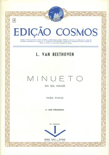 Minueto em Sol Maior para piano