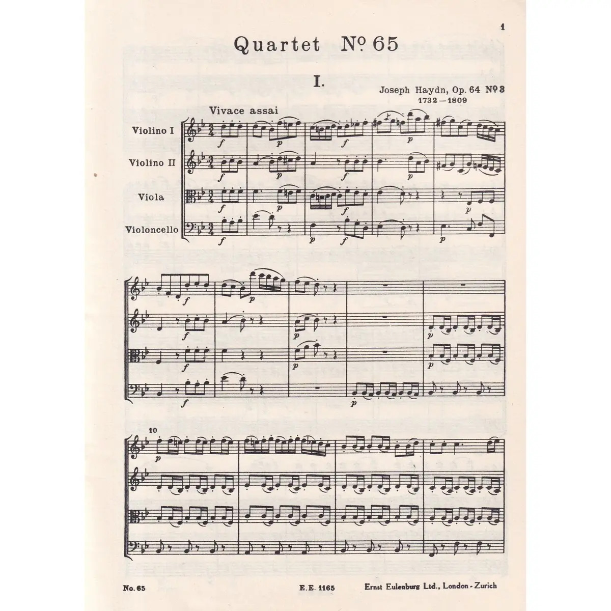 String Quartet Bb Major - Op.64 N.3