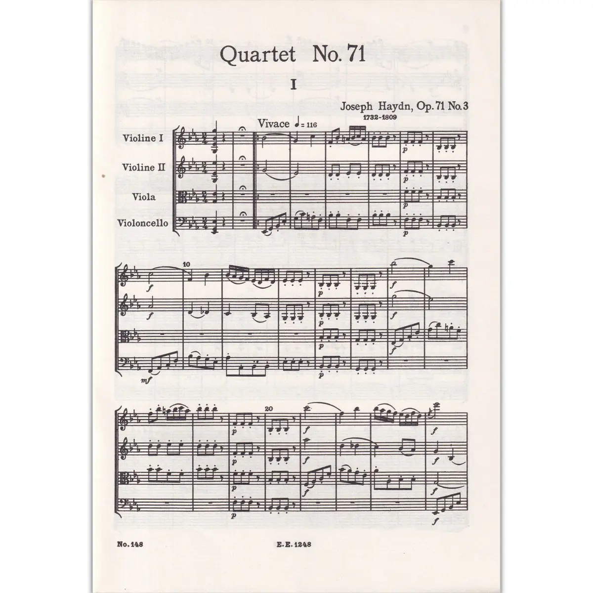 String Quartet Eb Maj.- Op.71 N.3