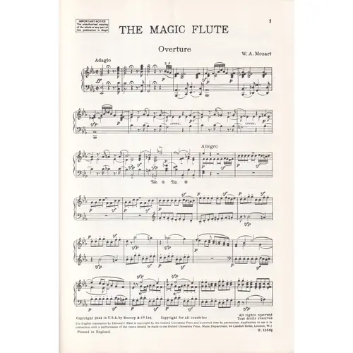 The Magic Flute  - Opera Completa - Vocal Score