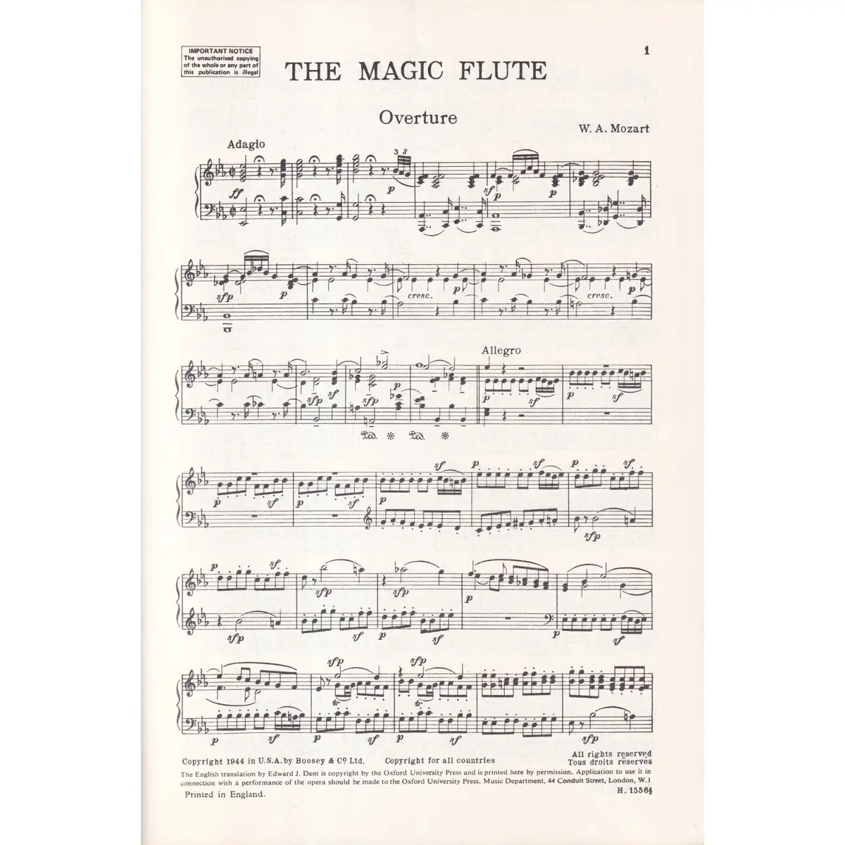 The Magic Flute  - Opera Completa - Vocal Score