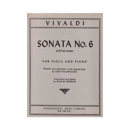 Sonata N.6 In B Flat Maj. (Viola)