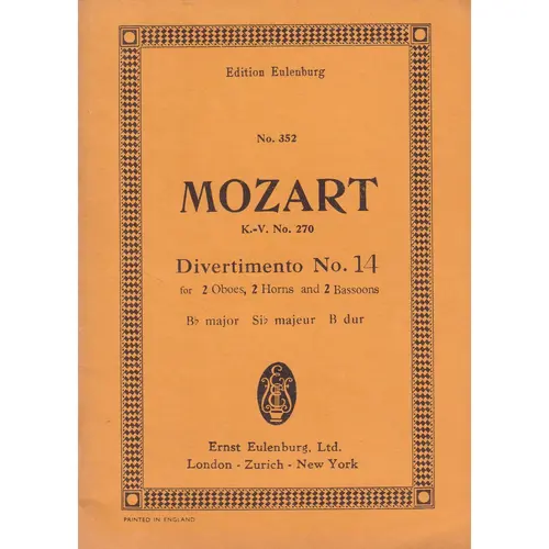Divertimento N.14 Bb Maj. Kv 270