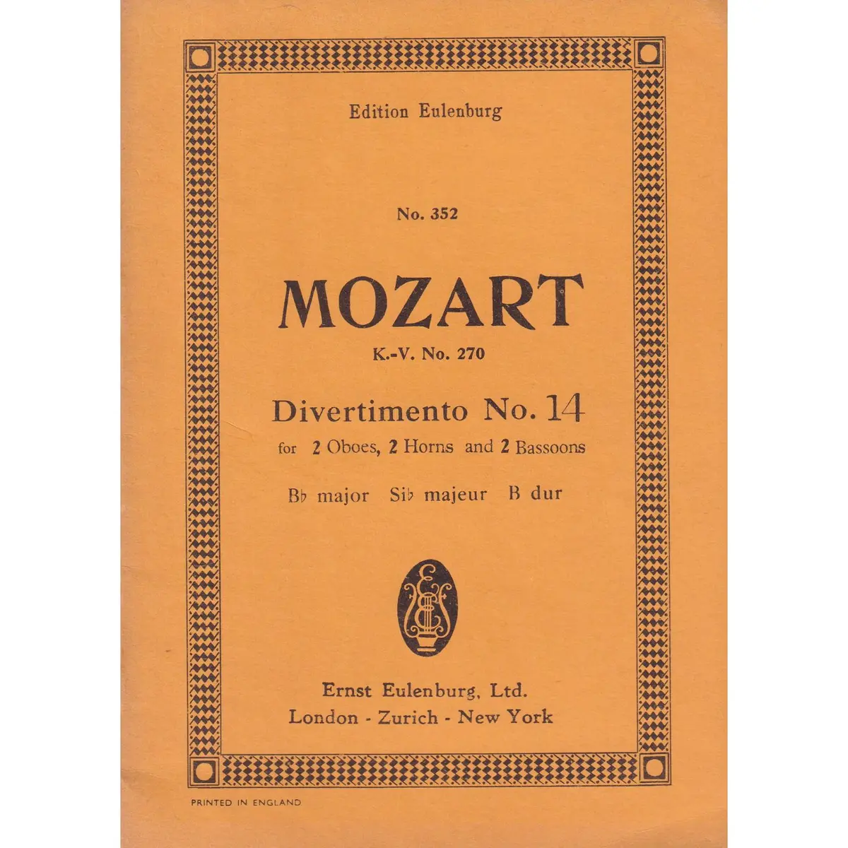 Divertimento N.14 Bb Maj. Kv 270