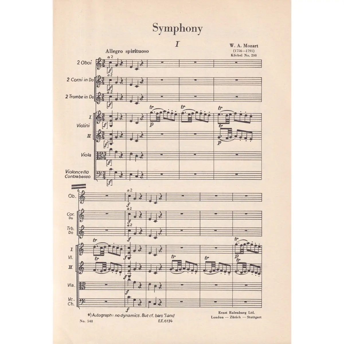 Symphony C Major  Kv 200