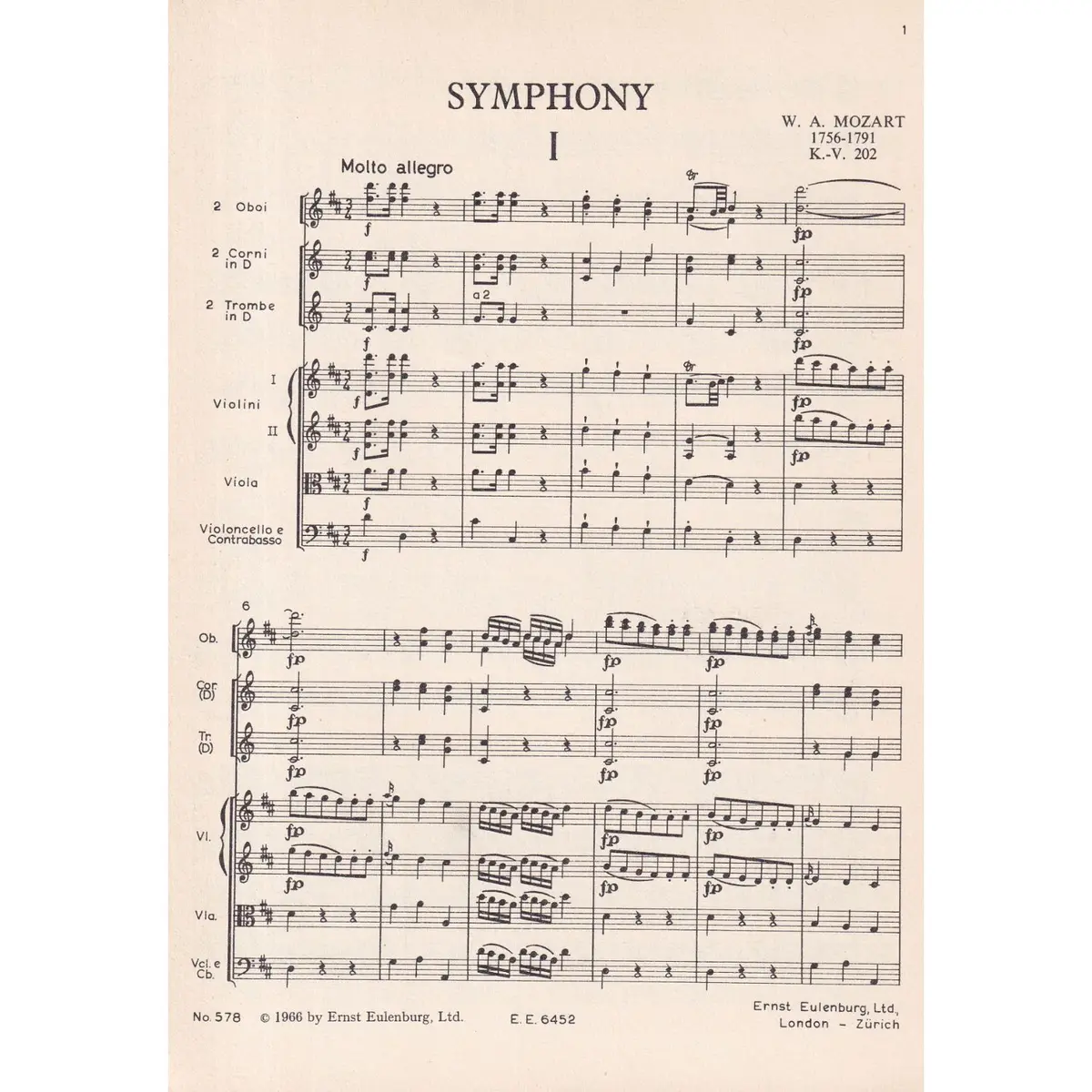 Symphony D Maj. Kv 202