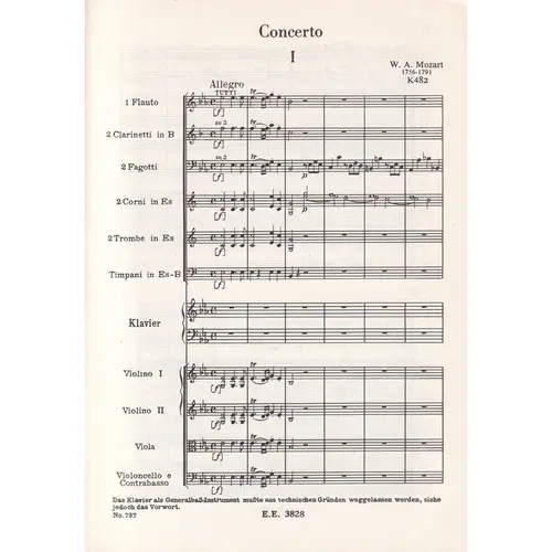 Piano Concerto Eb Maj. Kv 482