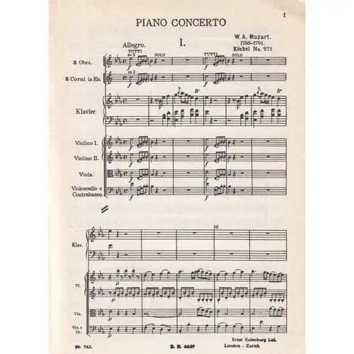 Piano Concerto Eb Maj.Kv 271