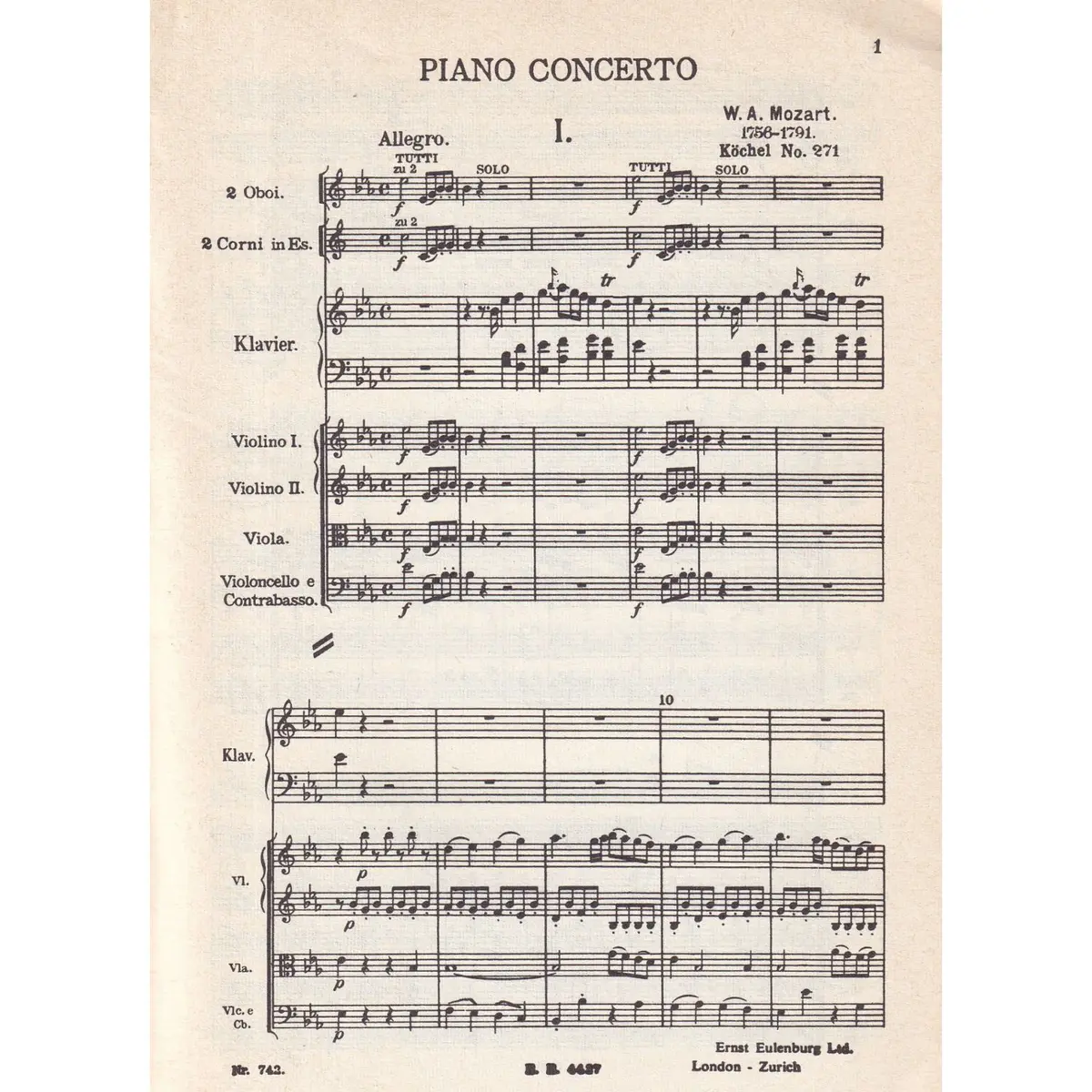 Piano Concerto Eb Maj.Kv 271