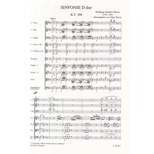 Sinfonie D-Dur KV 504 - study score
