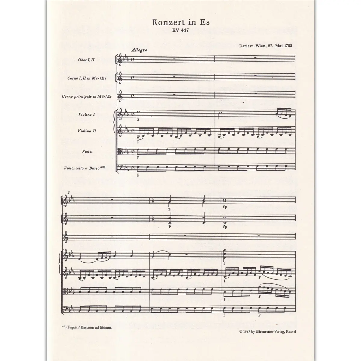 Konzert In Es Fur Horn-Kv 417