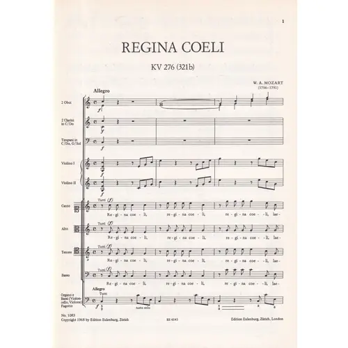Regina Coeli -Kv 276(321 B)