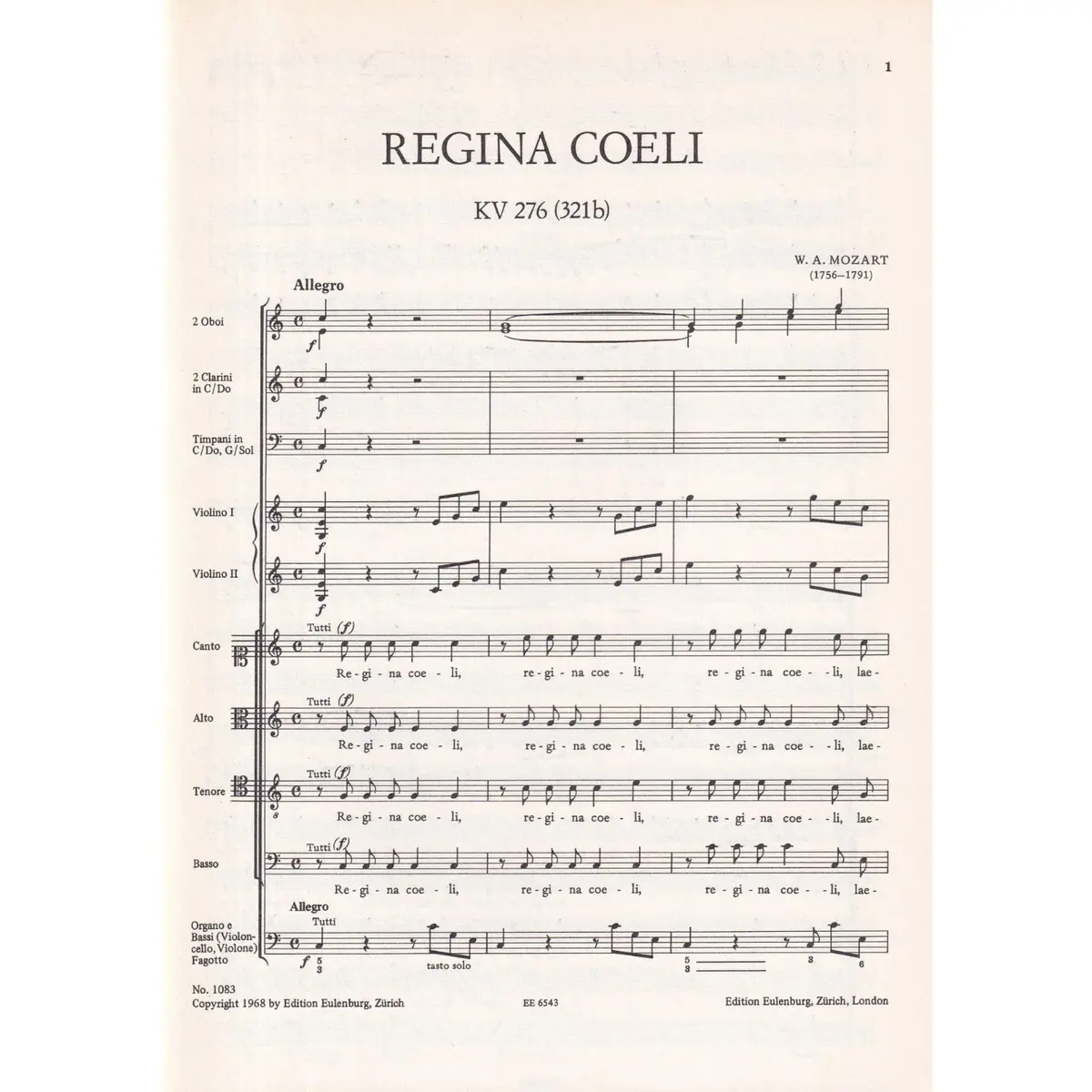 Regina Coeli -Kv 276(321 B)