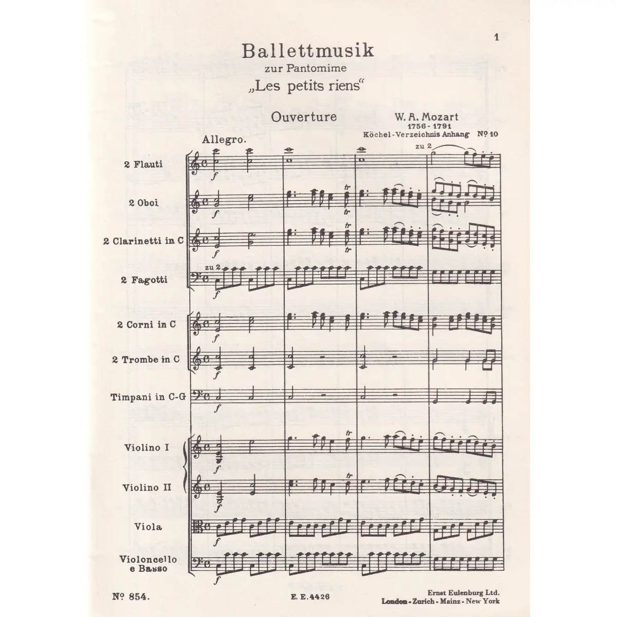 Ballettmusik Kv 10   Les Petits Riens