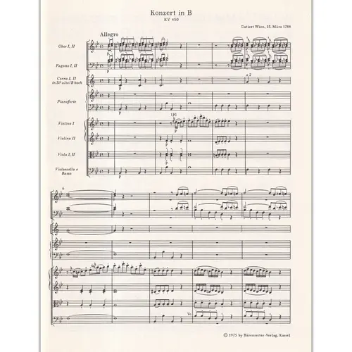 Konzert In B Fur Klavier  Kv 450