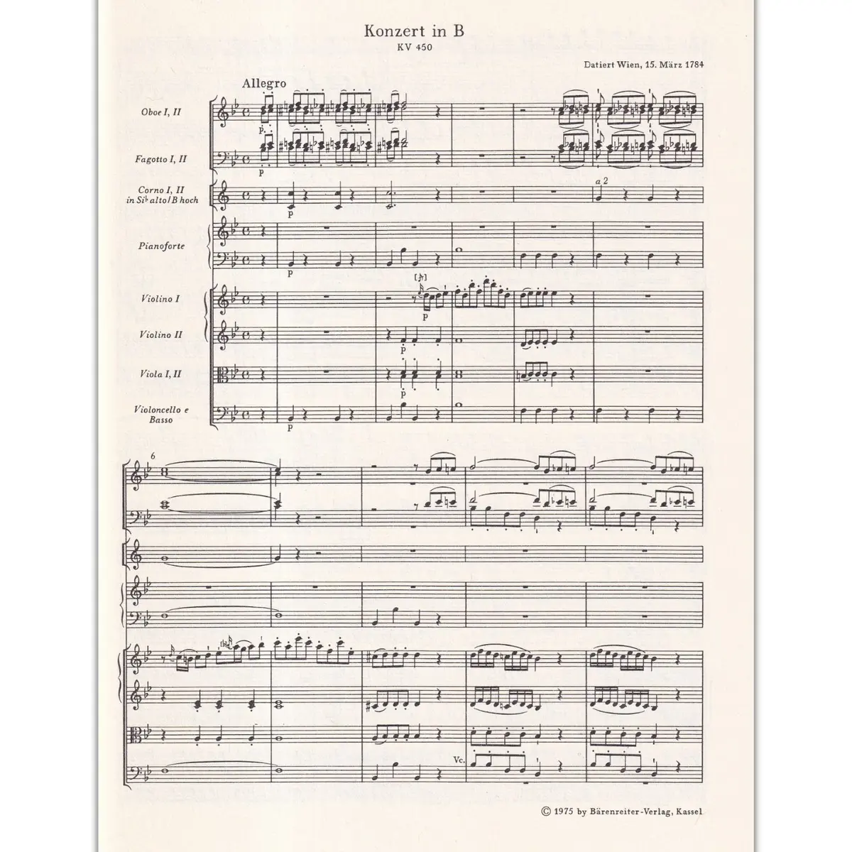 Konzert In B Fur Klavier  Kv 450