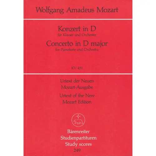 Konzert In D Fur Klavier  Kv 451