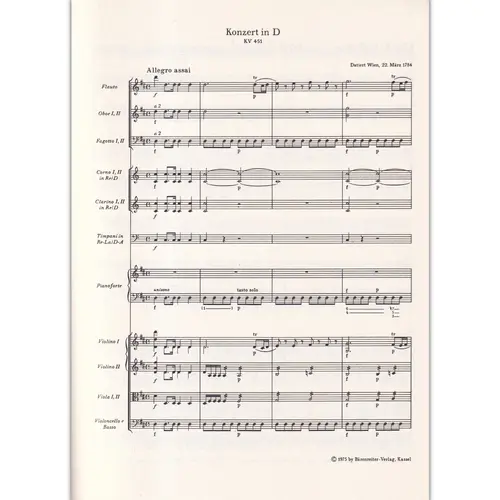 Konzert In D Fur Klavier  Kv 451