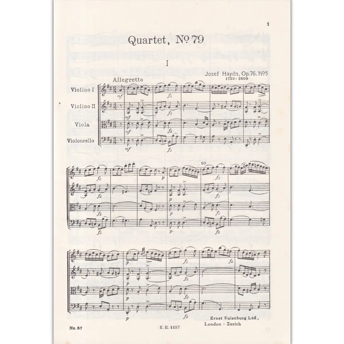 String Quartet D Major - Op.76  N.5