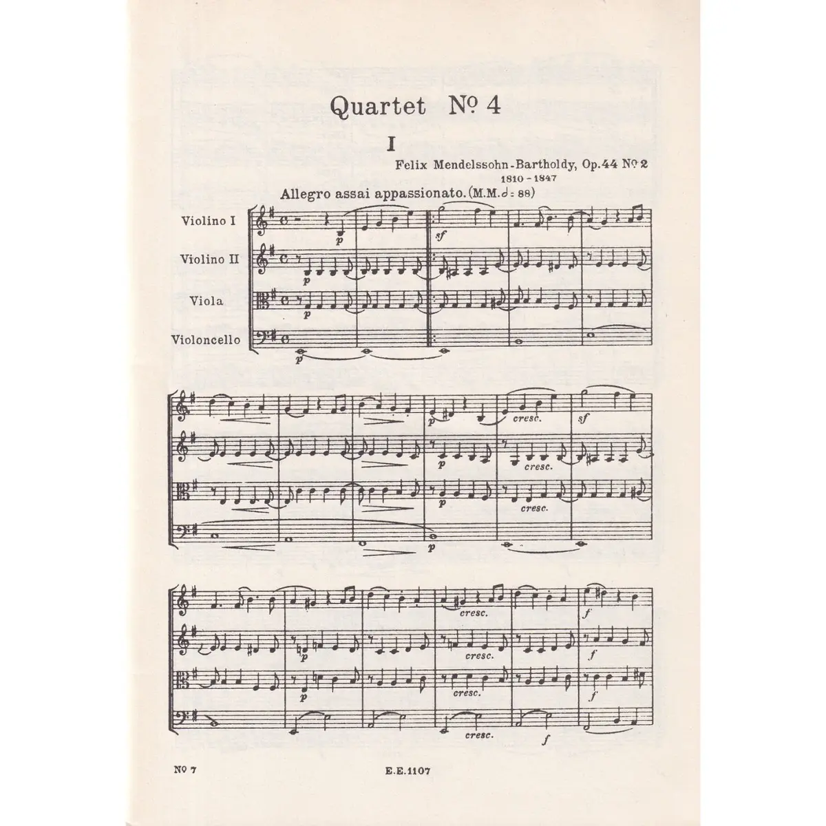 String Quartet E Min. -Op.44 N.2