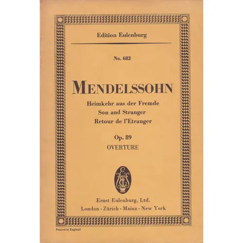 Heimkehr Aus Der Fremde - Op.89   Son And Stranger