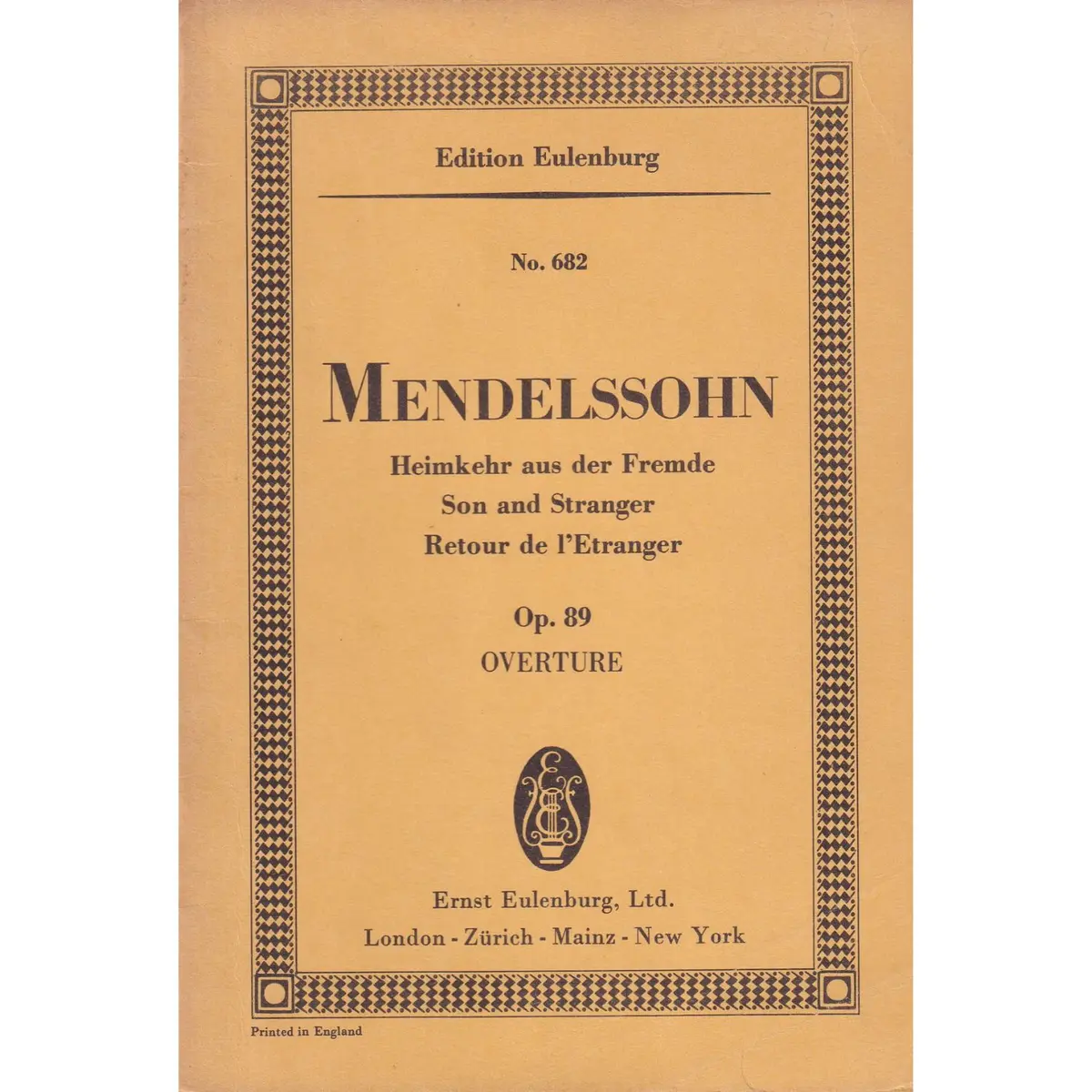 Heimkehr Aus Der Fremde - Op.89   Son And Stranger