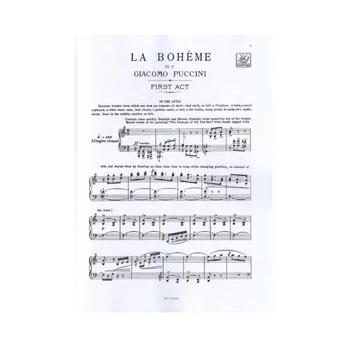 La Boheme - Vocal Score