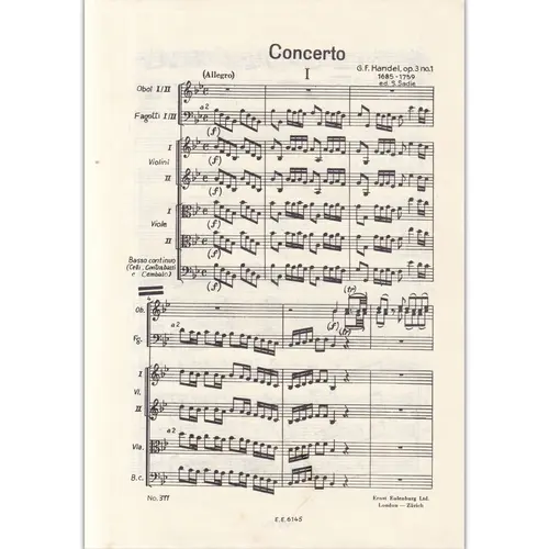 Concerto Grosso Bb Major - Op.3 N.1