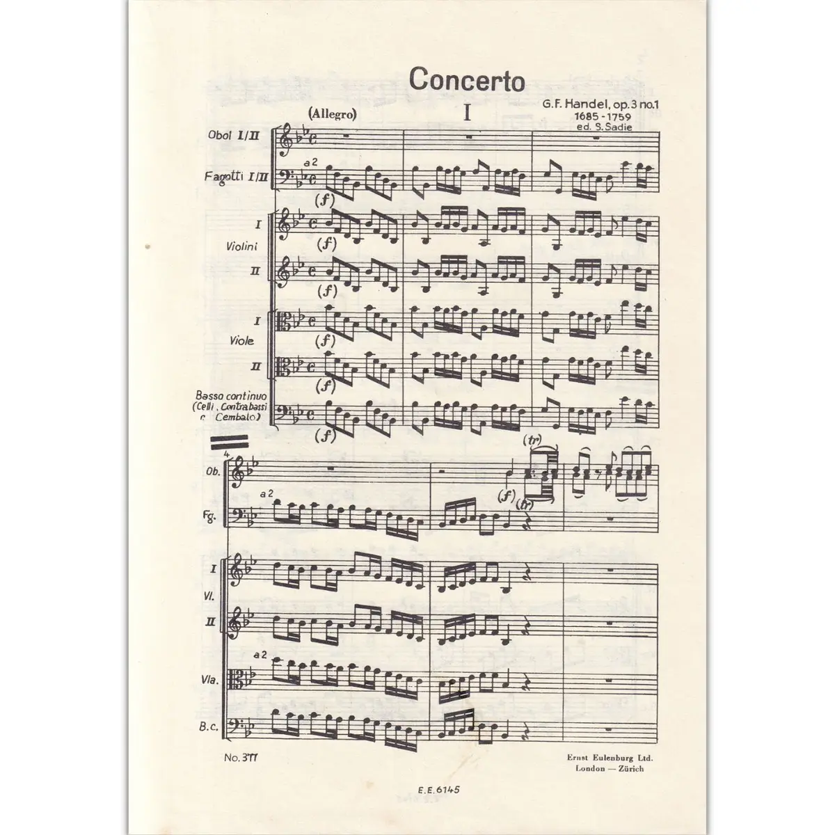 Concerto Grosso Bb Major - Op.3 N.1