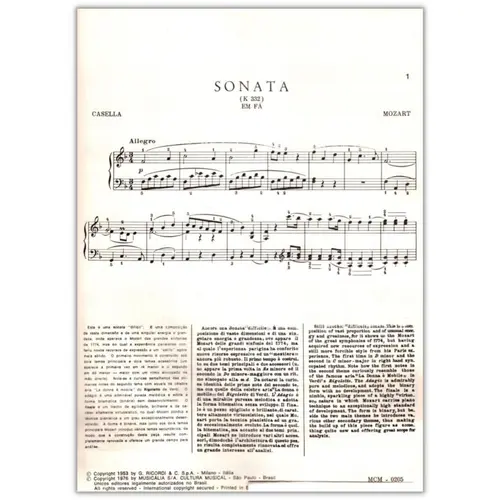 Sonata Kv 332  - Fa Mag.-
