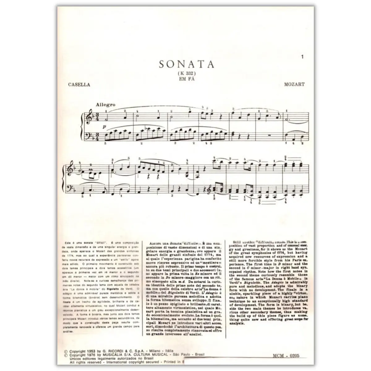 Sonata Kv 332  - Fa Mag.-
