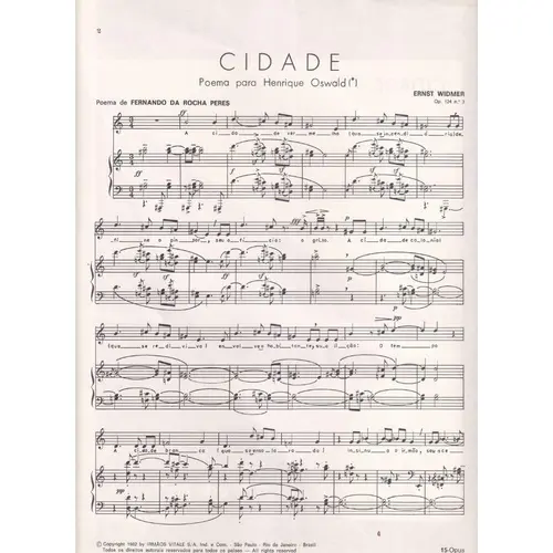 Cidade - Poema para Henrique Oswald para canto e piano